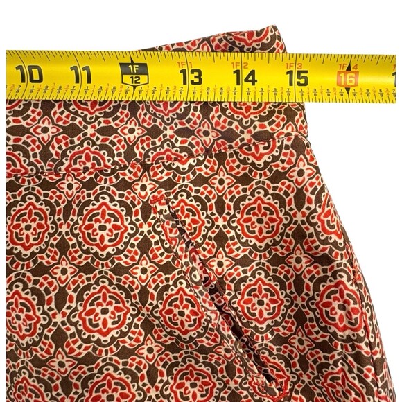 Banana Republic Silk Blend Skirt Geometric Medallian Posh Career Fall Spice 4 - Picture 9 of 14